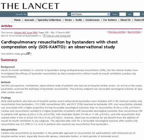 cpr hands only cpr lancet ilcor