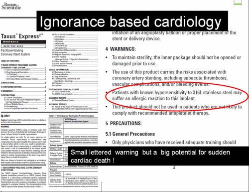 pci stent thrombosis stent allergy metal