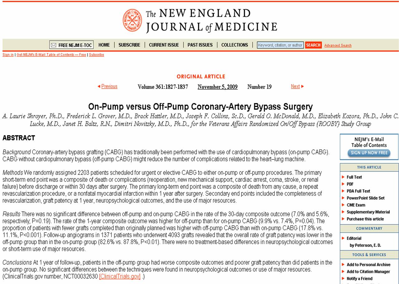 cabg on pump vs off pump beatin heart