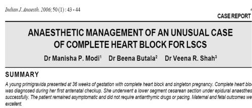 congenital complete heart block in pregnancy anesthesia pacemaker