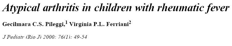 rheumatic fever atypical joint hip joint small joint spinal cervical