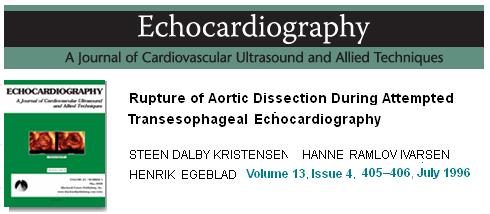 Risk of aortic rupture during tee in aortic dissection tran esophageal echo