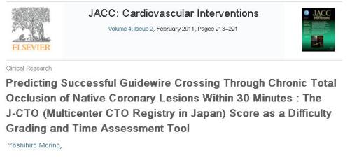cto score success in chronic total occlusion