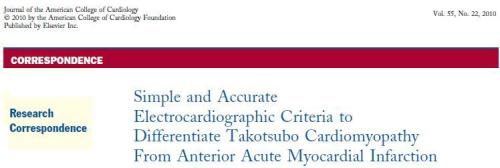 how to differentiate takotsubo cardiomyopathy from anterior stemi