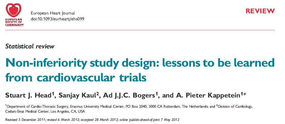 Non inferiority drug trial