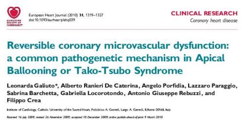 what is the mechanism of apical ballooning syndrome takotsubo cardiomyopathy