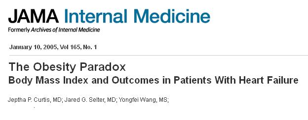 obesity paradox 3 jama archives of internal medicine