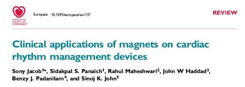 role of magnet application on pacemkakers icd  oversensing magnet rate
