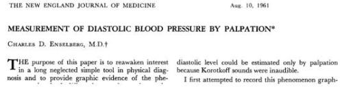 measurement of diastolic blood pressure by palpation