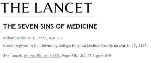 Seven sins of medicine lancet 1949