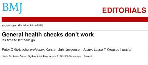 Master health check up geenral cochrane bmj editorial