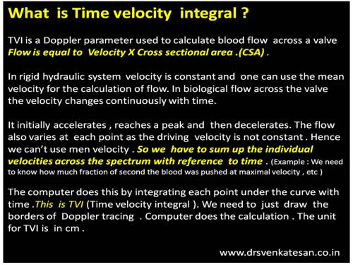 What is time velocity integral  TVI echocardiography