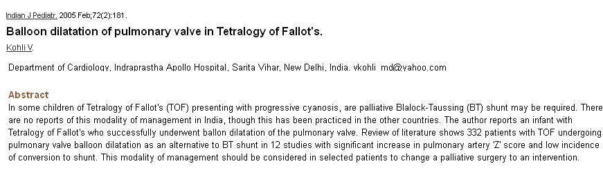 pulmonary valvotomy in tof tetrology 3