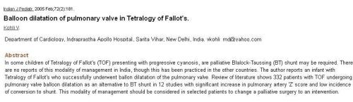 pulmonary valvotomy in tof tetrology 3