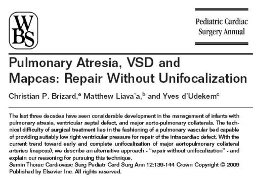 pulmonary atresia  surgical correction