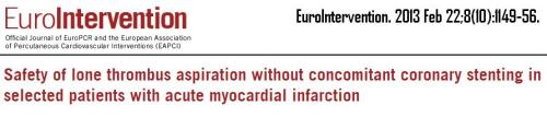 primary POBA thrombus aspiration alone for stemi no stent stemi