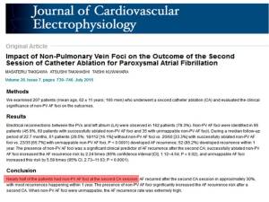 pulmonary vien ablatioan atrial fibrillation carto non pulmonary vien connection