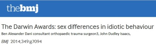 Gender difference in medical outcome men are from mars women venus male idiotic theory darwin theory