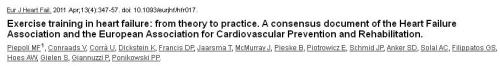 excercise training in heart failure
